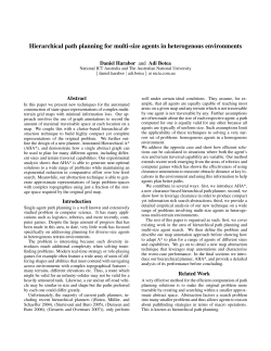 Hierarchical path planning for multi-size agents in