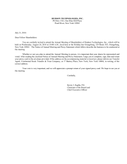 HUDSON TECHNOLOGIES, INC. PO Box 1541, One Blue Hill Plaza