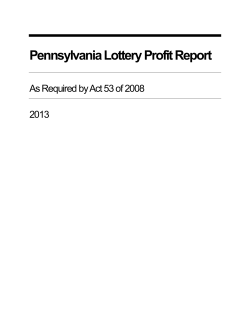 Pennsylvania Lottery Profit Report