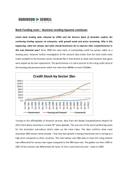 Bank Funding costs &ndash; Business Lending