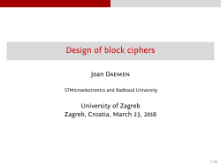 Design of block ciphers