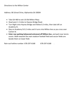 Directions to the Milton Center Address: 86