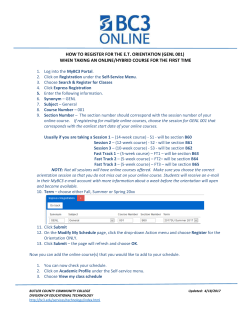 HOW TO REGISTER FOR THE E.T. ORIENTATION (GENL 001