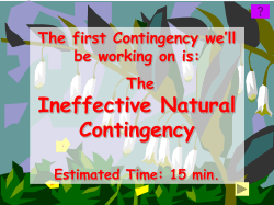 11 Which of these contingencies would be the correct