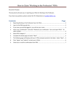 How to Claim &ldquo;Working in the Profession&rdquo; PDUs