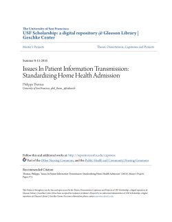Issues In Patient Information Transmission: Standardizing Home