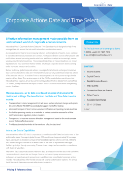 Interactive Data Corporate Actions Date and Time Select