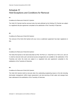 Schedule `E` Hold Exceptions and Conditions for Removal