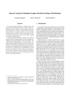 Spectral Analysis of Random Graphs with Skewed Degree