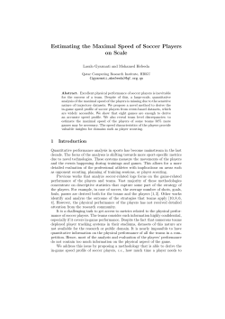Estimating the Maximal Speed of Soccer Players on Scale