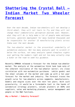 Indian Market Two Wheeler Forecast