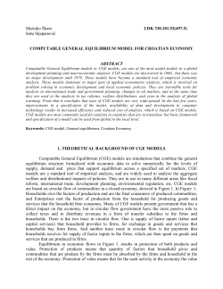 Sa&scaron;a Stjepanović COMPUTABLE GENERAL EQUILIBRIUM MODEL