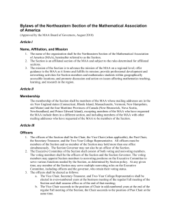 Bylaws - MAA Sections - Mathematical Association of America