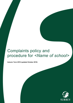 Model complaints policy and procedure