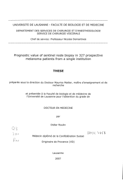 Prognostic value of sentine! node biopsy in 327 prospective