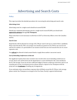 Advertising and Search Costs - University of Toronto Mississauga