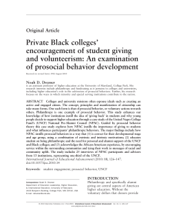 Private Black colleges` encouragement of student giving and