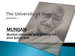 The University of Mumbai presents&hellip;.