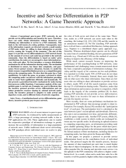 Incentive and Service Differentiation in P2P Networks: A Game