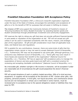 Gift Acceptance Policy - Frankfort Education Foundation
