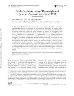 Bartlett`s schema theory - eXPerimental Psychology