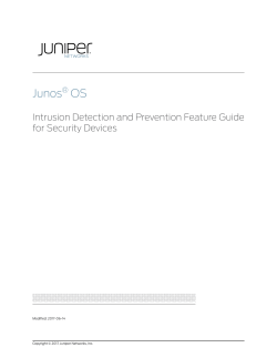 Junos® OS Intrusion Detection and Prevention