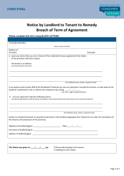 Notice to remedy breach by landlord