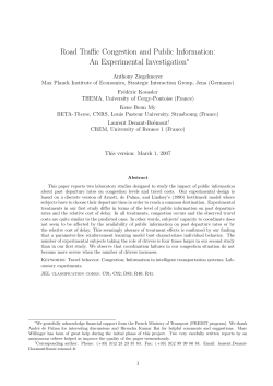 Road Traffic Congestion and Public Information: An Experimental