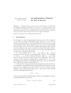 An Independence Relation for Sets of Secrets