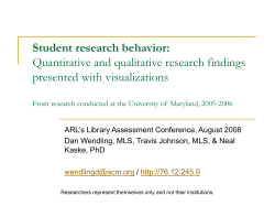 Student Research Behavior - Library Assessment Conference