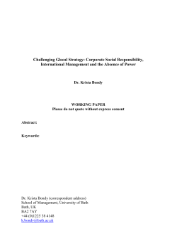 Challenging Glocal Strategy: Corporate Social