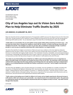 LA Vision Zero Action Plan to Help Eliminate Traffic Deaths by 2025