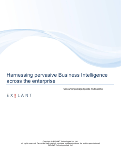 Harnessing pervasive Business Intelligence across the enterprise