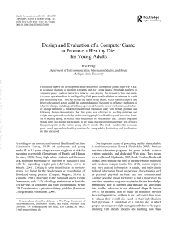 Design and evaluation of a computer game to promote a healthy diet