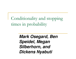 Conditionality and stopping times in probability - UW