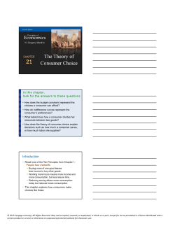 The Theory of Consumer Choice