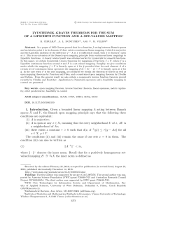 LYUSTERNIK&ndash;GRAVES THEOREMS FOR THE SUM OF A