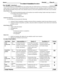 Product Plan Rubric