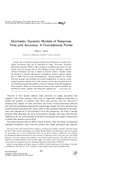 Stochastic Dynamic Models of Response Time and