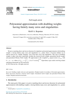 Polynomial approximation with doubling weights having finitely