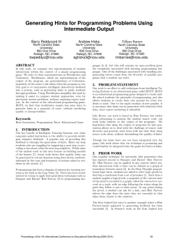 Generating hints for programming problems using intermediate output.
