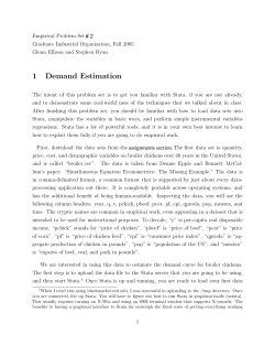 1 Demand Estimation