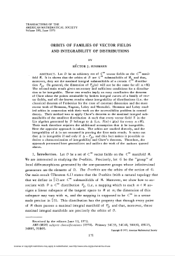 orbits of families of vector fields and integrability of distributions