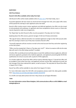 03/07/2015 CAO Press Release Round A CAO offers available