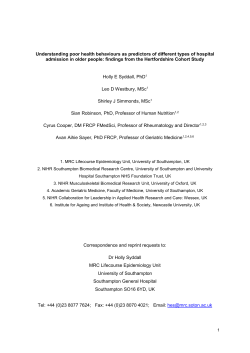 Understanding poor health behaviours as predictors of different