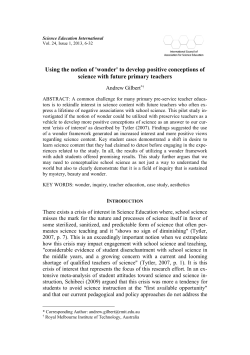 Theoretical Foundations for Using Wonder as a Framework for