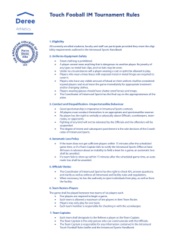 Touch Fooball IM Tournament Rules