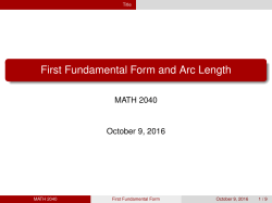 First Fundamental Form and Arc Length