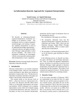 An Information-theoretic Approach for Argument Interpretation