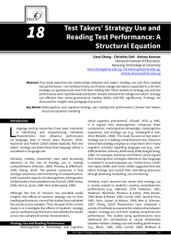 Test Takers` Strategy Use and Reading Test Performance